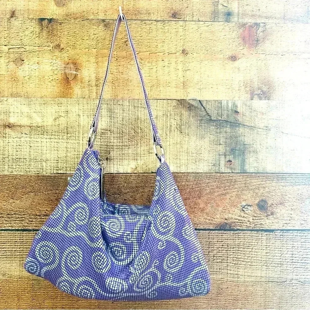 NWOT Rare Whiting & Davis Swirl Large Mesh Hobo Bag